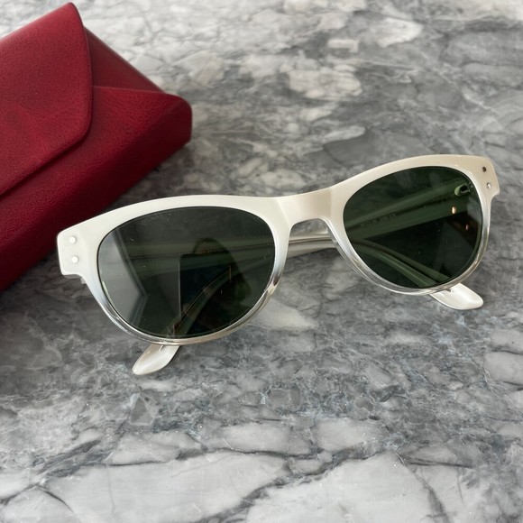 Accessories - SEE Eyewear Ombre Rimmed Sunglasses with Box White